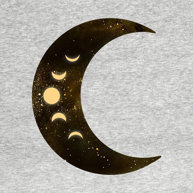 Gold Crescent Moon Phases by SpellsSell